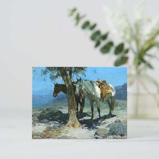 Frank Tenney Johnson Westerne Art "Silent Night" Briefkaart (Staand voorkant)