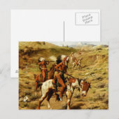 Frank Tenney Johnson Westerse kunst "De oorlogspar Briefkaart (Voorkant / Achterkant)