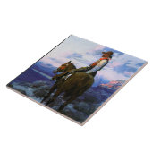 Frank Tenney Johnson Westerse Kunst "De Vee Dieven Tegeltje (Zijkant)