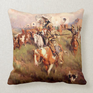 Frank Tenney Johnson Westerse kunst "Ever Westward Kussen