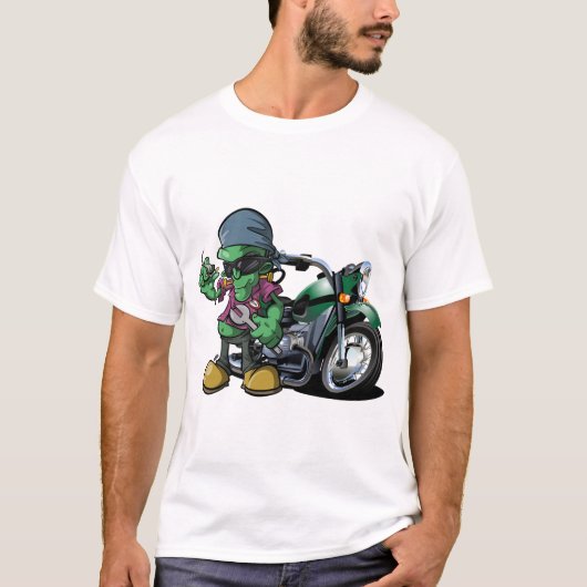 Frank The Mechanic Frankenstein Biker Man T-shirt (Voorkant)