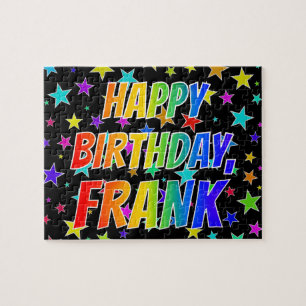 "FRANK" Voornaam, geun "HAPPY BIRTHDAY" Legpuzzel