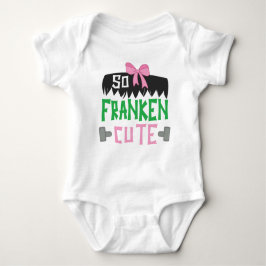 Franken Cute Funny Pink Baby Girl Halloween Romper