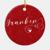 Franken, Franconia Flag Heart, Franconisch Keramisch Ornament (Voorkant)