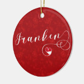 Franken, Franconia Flag Heart, Franconisch Keramisch Ornament (Links)
