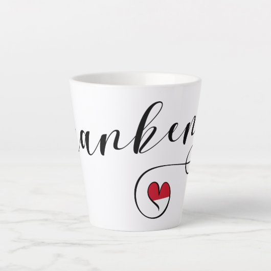 Franken, Franconia Flag Heart, Franconisch Latte Mok (Voorkant)