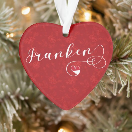 Franken, Franconia Flag Heart, Franconisch Ornament (Boom)