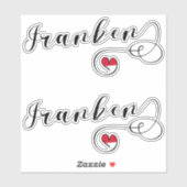 Franken, Franconia Flag Heart, Franconisch Sticker (Vel)