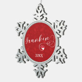 Franken, Franconia Flag Heart, Franconisch Tin Sneeuwvlok Ornament (Rechts)