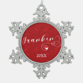 Franken, Franconia Flag Heart, Franconisch Tin Sneeuwvlok Ornament (Voorkant)