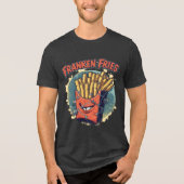 Franken Fries Grappige Halloween Fries Pun Tri-Blend Shirt (Voorkant)