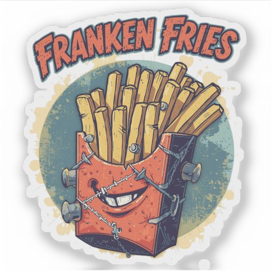 Franken Frites Grappige Halloween Frites Grappenma Sticker (Voorkant)