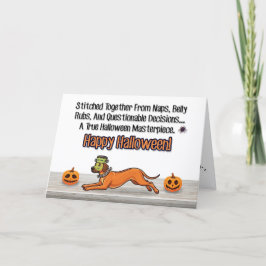 Franken‑Pup’s Patchwork Chaos - Halloween Card Feestdagen Kaart