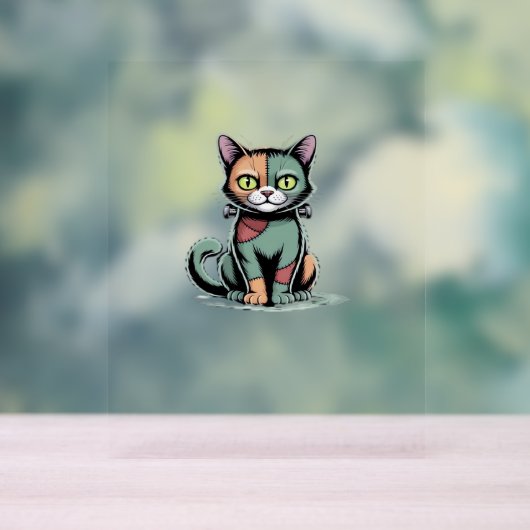 FrankenCat Oversized T-shirt Acryl Bord (Neutraal)