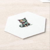 FrankenCat Oversized T-shirt Kartonnen Onderzetters (Schuin)