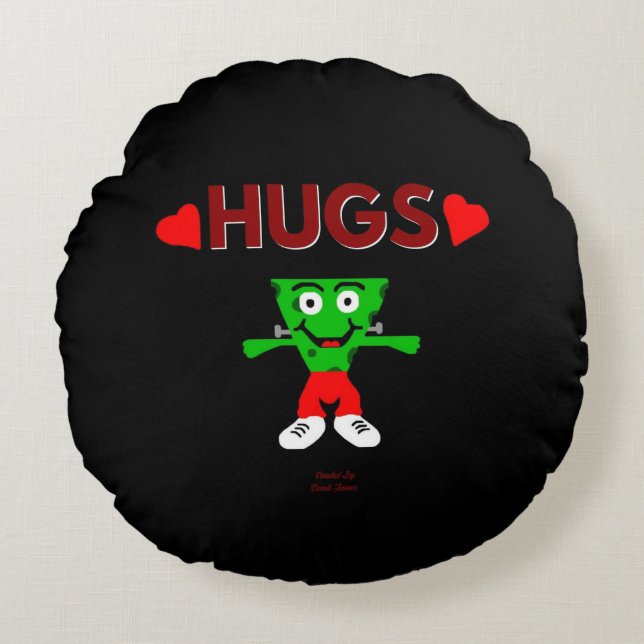 FrankenCheese Hugs Round Sierkussen Rond Kussen (Voorkant)