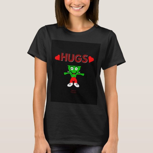 FrankenCheese Hugs Women's Black Basic T Shirt (Voorkant)