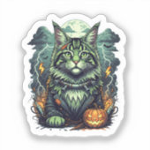FrankenCoon – Maine Coon Halloween Sticker (Voorkant)