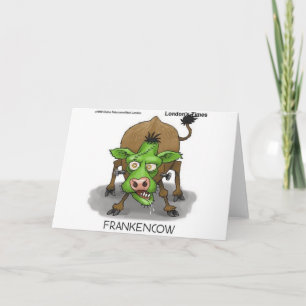 "FrankenCow" Funny Halloween Gifts & Collectibles Kaart