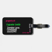 Frankencupcake Bagagelabel (Achterkant horizontaal)