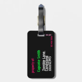 Frankencupcake Bagagelabel (Achterkant verticaal)