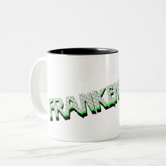 Frankengebogen design koffiekoffie-mok! tweekleurige koffiemok (Voorkant links)