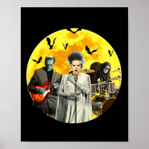 Frankengitaar Met Bruid En Igor Halloween Band Poster