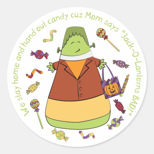 Frankenkid Sticker - Corny Snoep Monsters (Voorkant)