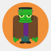 Frankenmonster Halloween verkleed Ronde Sticker (Voorkant)