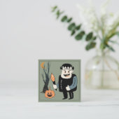 Frankenmonster Happy Halloween van leraar Informatiekaartje (Staand voorkant)
