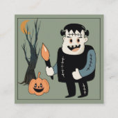 Frankenmonster Happy Halloween van leraar Informatiekaartje (Voorkant)