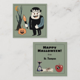 Frankenmonster Happy Halloween van leraar Informatiekaartje