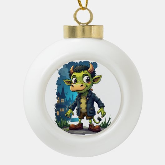 Frankenmoo Keramische Bal Ornament (Voorkant)