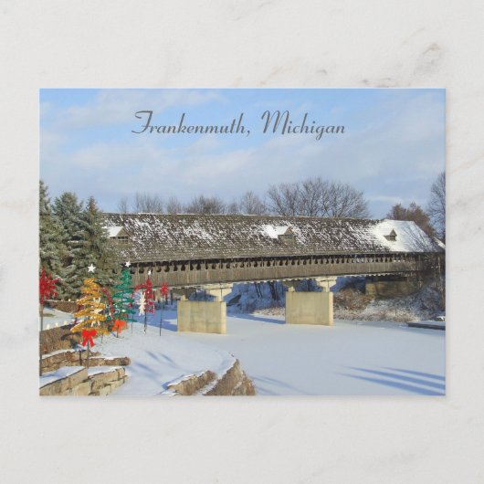 Frankenmuth Covered Wooden Bridge Michigan Briefkaart (Voorkant)