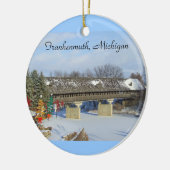 Frankenmuth MI Covered Wooden Bridge Ornament (Links)