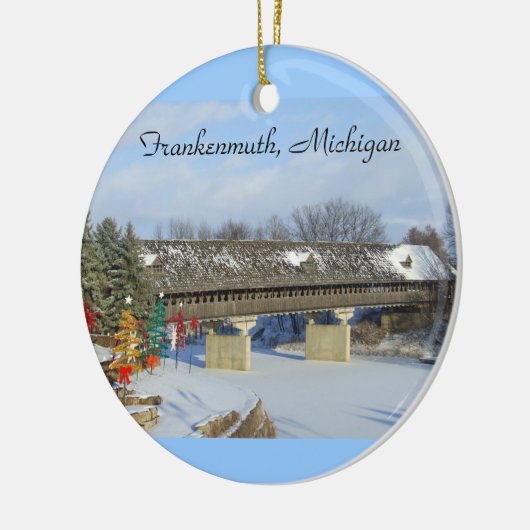 Frankenmuth MI Covered Wooden Bridge Ornament (Links)