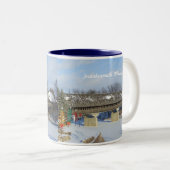 Frankenmuth Michigan Covered Bridge Tweekleurige Koffiemok (Voorkant rechts)