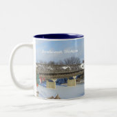 Frankenmuth Michigan Covered Bridge Tweekleurige Koffiemok (Links)