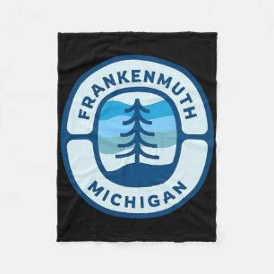 Frankenmuth Michigan Mi Retro Winter Forest Souven Fleece Deken