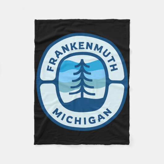 Frankenmuth Michigan Mi Retro Winter Forest Souven Fleece Deken (Voorkant)