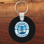 Frankenmuth Michigan Mi Retro Winter Forest Souven Sleutelhanger (Voorkant)
