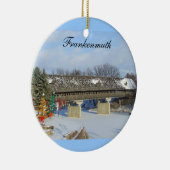 Frankenmuth Wooden Covered Bridge Michigan 2 Sided Keramisch Ornament (Rechts)