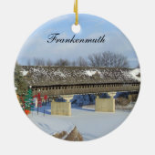 Frankenmuth Wooden Covered Bridge Michigan 2 Sided Keramisch Ornament (Achterkant)