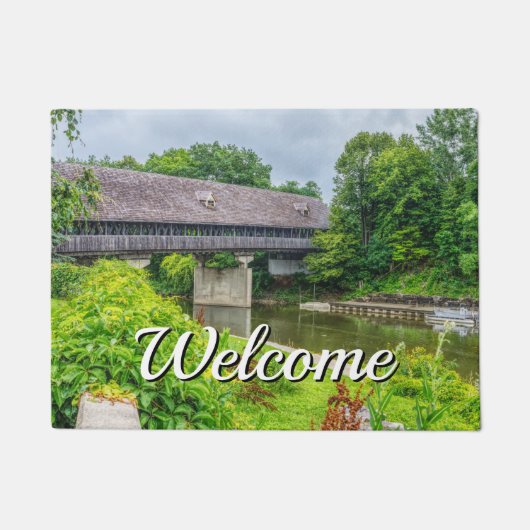 Frankenmuths Covered Bridge Welcome Doormat Deurmat (Voorkant)