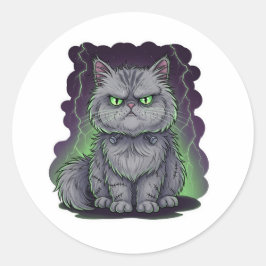 FrankenPerzisch – Frankenstein Perzische kat Ronde Sticker