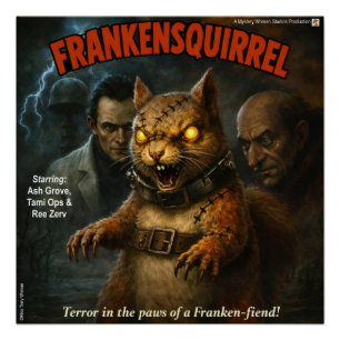 Frankensquirrel Klassieke Filmparodie Perfect Poster