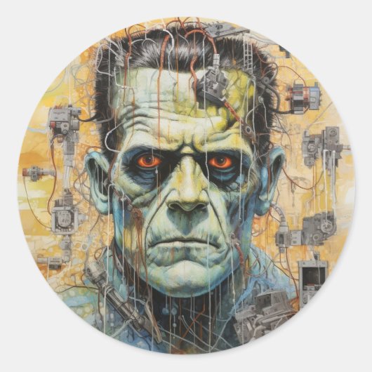 Frankenstei Ronde Sticker (Voorkant)
