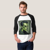 Frankenstein 3/4 sleeve mannen shirt (Voorkant volledig)