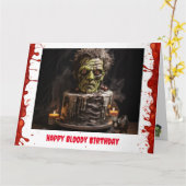 Frankenstein Birthday Kaart (Gele Bloem)