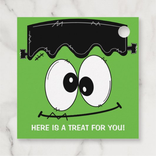 Frankenstein Birthday Party Halloween Bedankjes Labels (Achterkant)